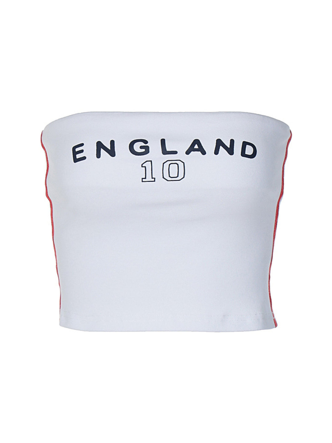 England Baskılı Straplez Crop Top
