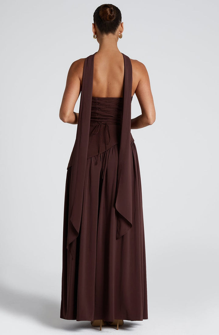 Maliyah Maxi Elbise - Kahverengi