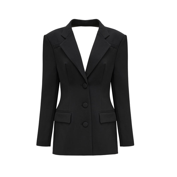 Odette Siyah Arkası Açık Blazer