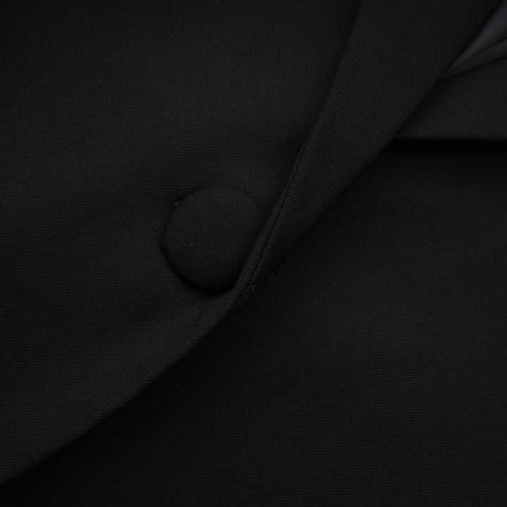 Renée Siyah Bol Kesim Tek Düğmeli Yün Blazer