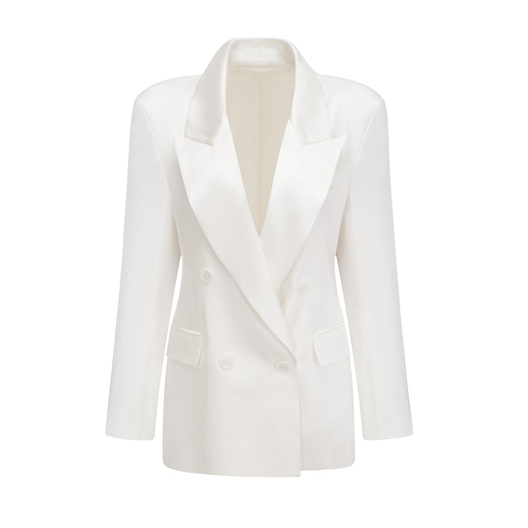 Sylvie Beyaz Kruvaze Blazer
